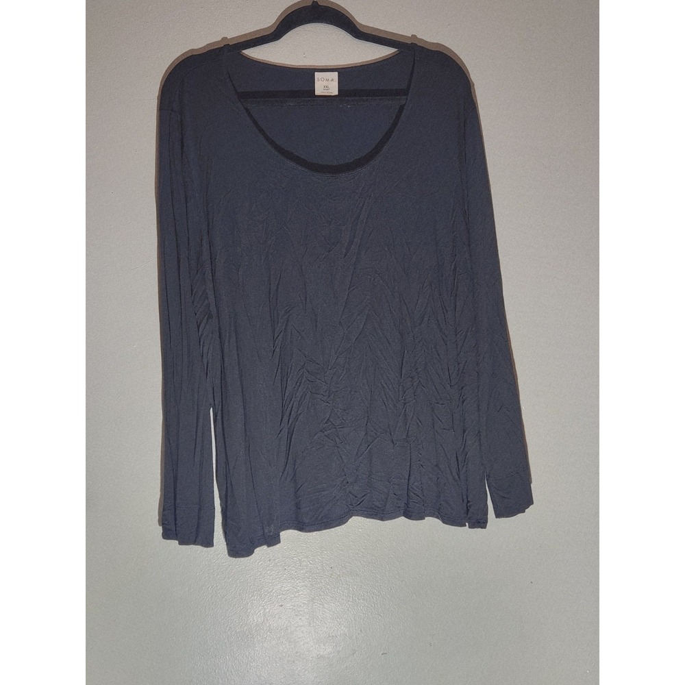 Soma Women's Long Sleeve Pullover Top XXL Black Plus Size‎